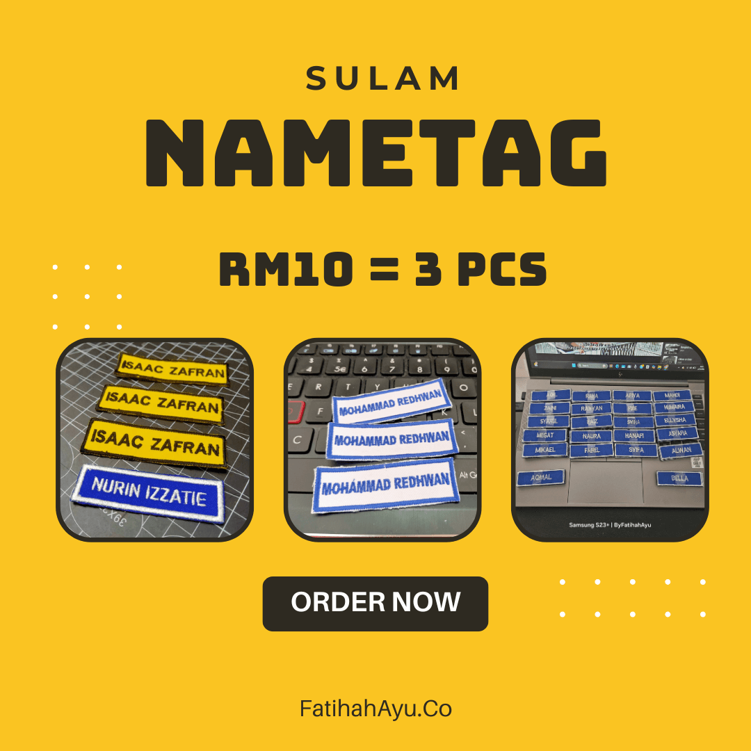 Nametag Sulam Sekolah